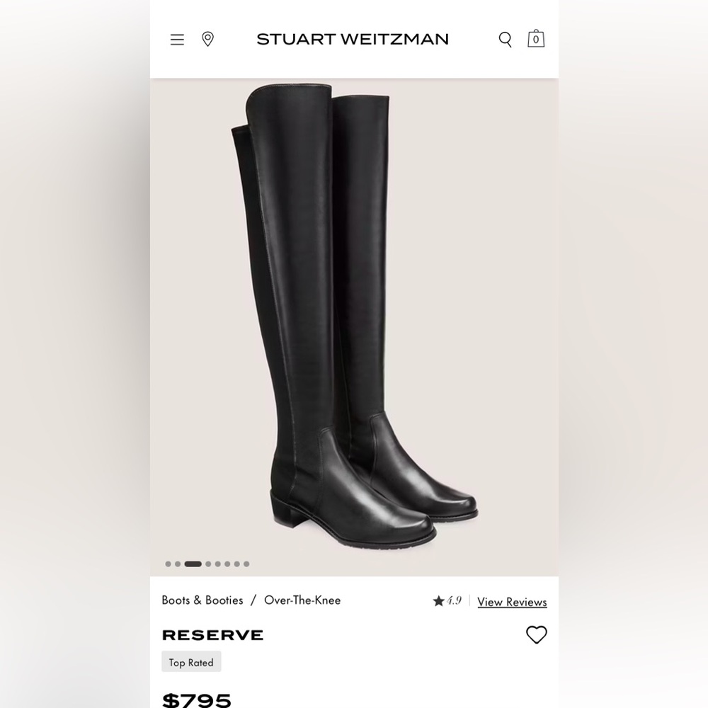 Stuart Weitzman Reserve Over the Knee Black Boots Size 39 - Brand New